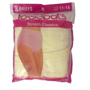 Vintage LovePats Stretch Brief Panties Size 11-14 Off-White New SET OF 3